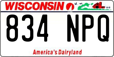 WI license plate 834NPQ