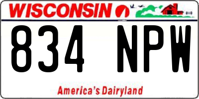 WI license plate 834NPW