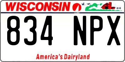 WI license plate 834NPX