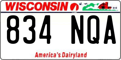 WI license plate 834NQA