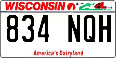 WI license plate 834NQH