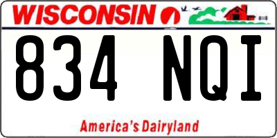 WI license plate 834NQI