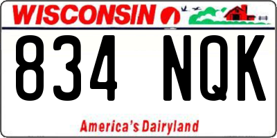 WI license plate 834NQK