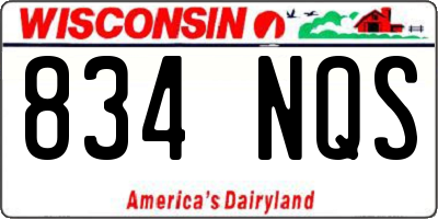 WI license plate 834NQS