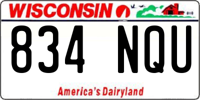 WI license plate 834NQU