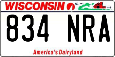 WI license plate 834NRA