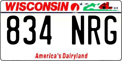 WI license plate 834NRG