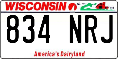 WI license plate 834NRJ