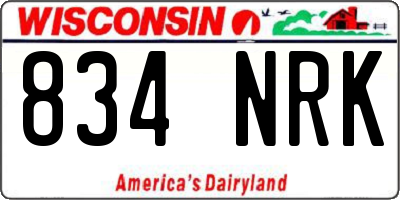 WI license plate 834NRK