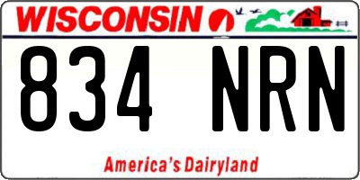 WI license plate 834NRN