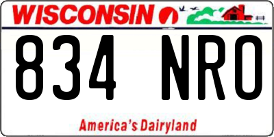 WI license plate 834NRO