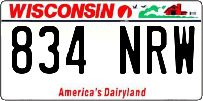 WI license plate 834NRW