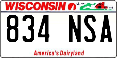 WI license plate 834NSA