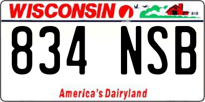 WI license plate 834NSB