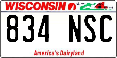 WI license plate 834NSC