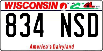 WI license plate 834NSD