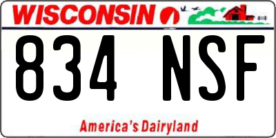 WI license plate 834NSF