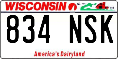 WI license plate 834NSK