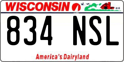 WI license plate 834NSL