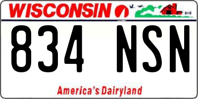 WI license plate 834NSN