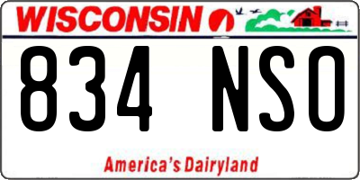 WI license plate 834NSO