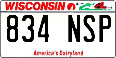 WI license plate 834NSP