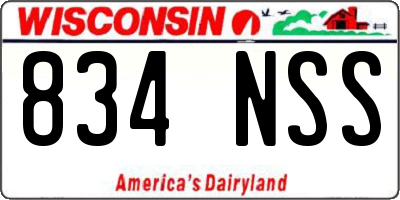 WI license plate 834NSS