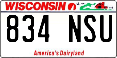 WI license plate 834NSU