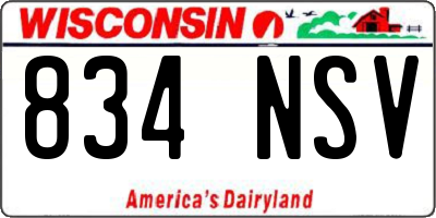 WI license plate 834NSV