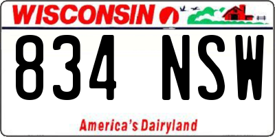 WI license plate 834NSW