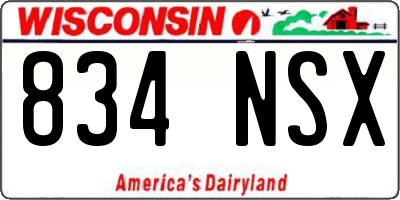 WI license plate 834NSX