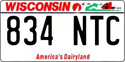 WI license plate 834NTC