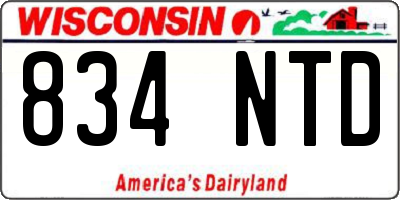 WI license plate 834NTD
