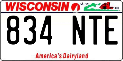 WI license plate 834NTE