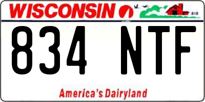 WI license plate 834NTF