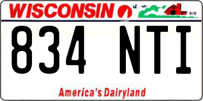 WI license plate 834NTI