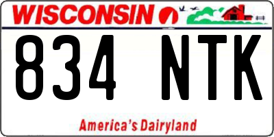 WI license plate 834NTK