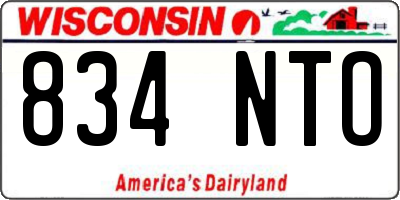 WI license plate 834NTO