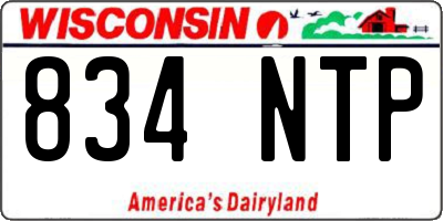 WI license plate 834NTP