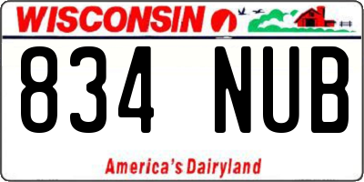 WI license plate 834NUB