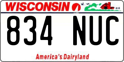 WI license plate 834NUC