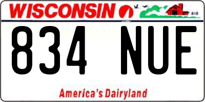 WI license plate 834NUE