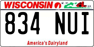 WI license plate 834NUI