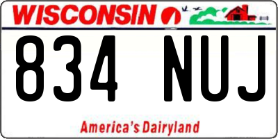 WI license plate 834NUJ