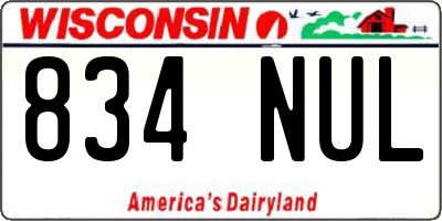 WI license plate 834NUL