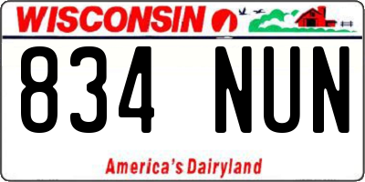 WI license plate 834NUN