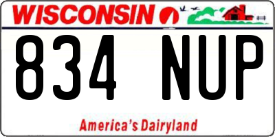 WI license plate 834NUP