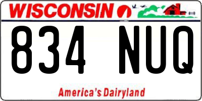 WI license plate 834NUQ