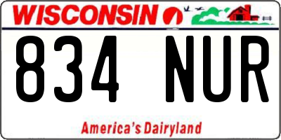 WI license plate 834NUR