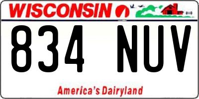 WI license plate 834NUV